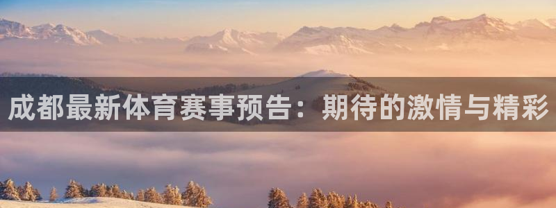 东升平台：成都最新体育赛事预告：期待的激情与精彩